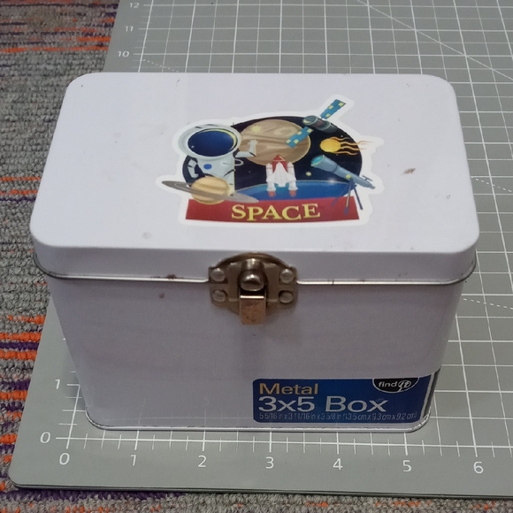 Other - Space Themed White Metal Box